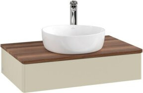 V&B Waschtischunterschrank Antao mit Beleuchtung in Silbergrau lackiert, B/T/H: 80 x 50 x 19 cm - Bild 1