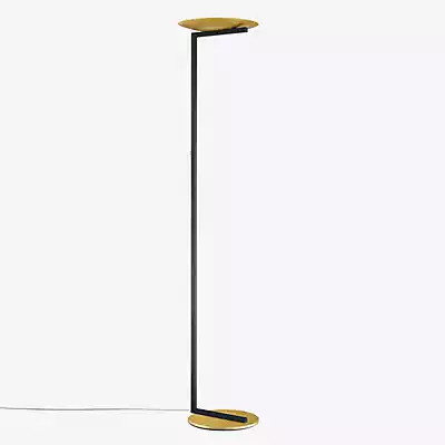 Bankamp Pure Up LED Deckenfluter in Schwarz mit Gold/Messing-Akzenten