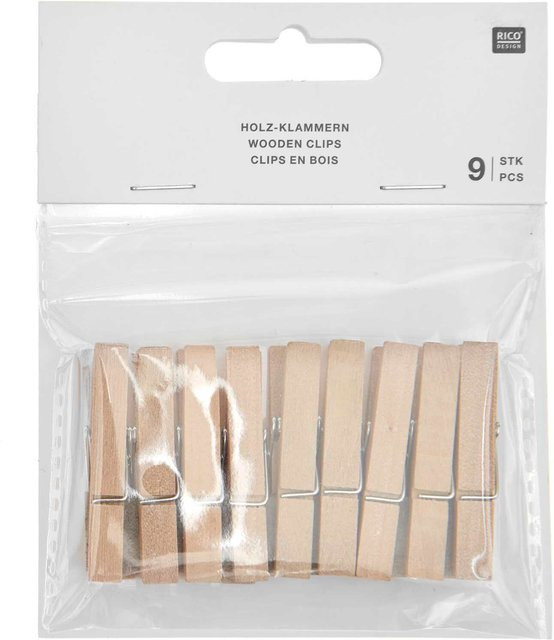 Rico Design Holzklammern für Adventskalender in Natur - Bild 1