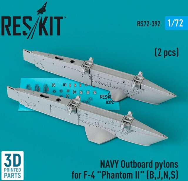 ResKit Models Navy Outboard pylons for F-4 Phantom II, 2-teiliges Set, 3D Printed - Bild 1