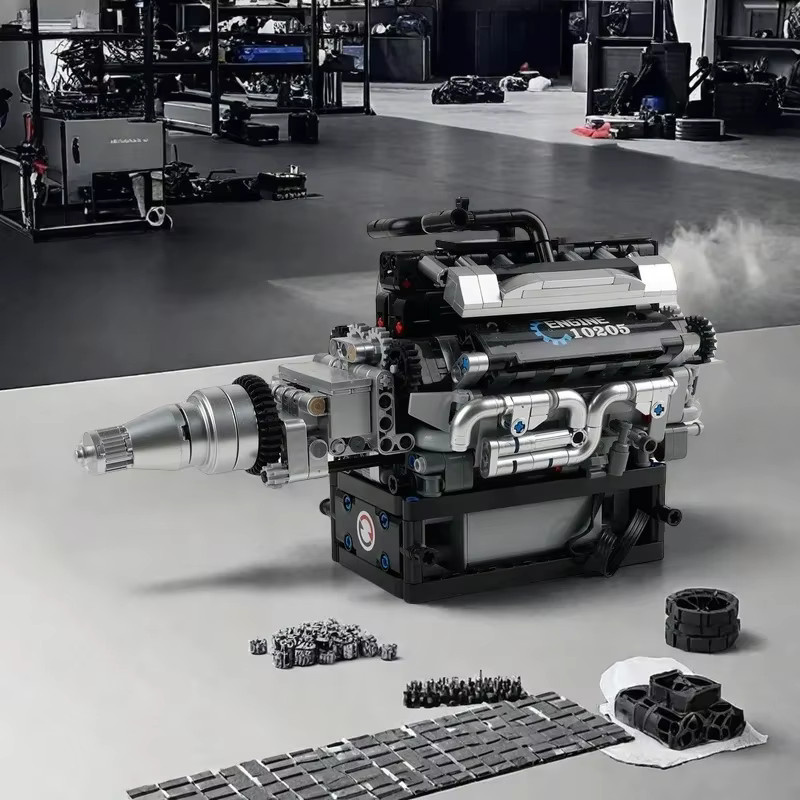 wishiot Technisches Bausteine Set V8 Motor Modellbausatz für Jungen aus Kunststoff in Multicolour - Bild 4