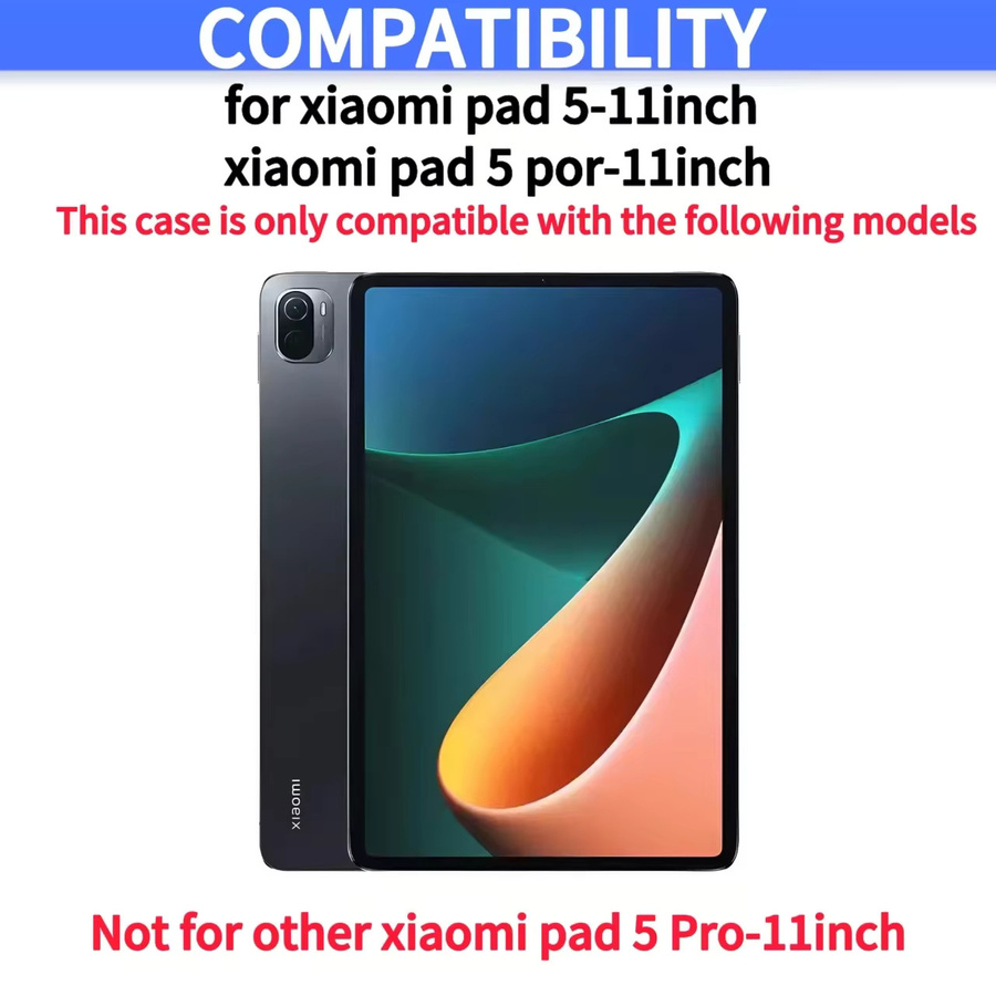 Xiaomi Tastatur-Schutzhülle für Xiaomi Pad 5 und Pad 5 Pro 11 Zoll, kabellose Bluetooth-Tastatur abnehmbar, Schwarz - Bild 2
