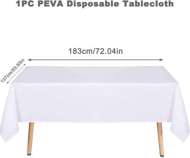 Yiran Furniture Einweg-Tischdecke aus PVC in Gelb und Mehrfarbig, rechteckige Tischdecke im rustikalen nordischen Design für Hochzeiten und Partys - Bild 1