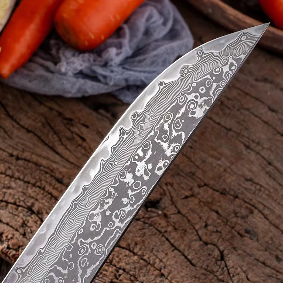 PLYS Damaststahl-Knochenschneidemesser Set aus geschmiedetem Hochkohlenstoffstahl mit Holzgriff für Fleisch und Fisch - Bild 2