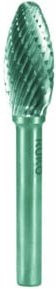 RUKO Hartmetall Frässtift Form H Flamme FLH Durchmesser: 10,0 mm, Länge: min. 65 mm, Farbe: grün - Bild 1