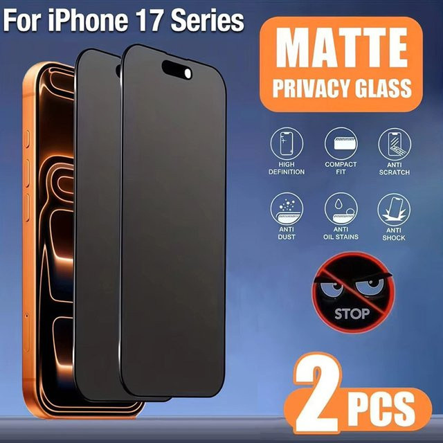 2er-Pack TUNEDEE Mattierte Blickschutzfolie für iPhone in Schwarz als Anti-Spy Weiche Keramikfolie - Bild 1
