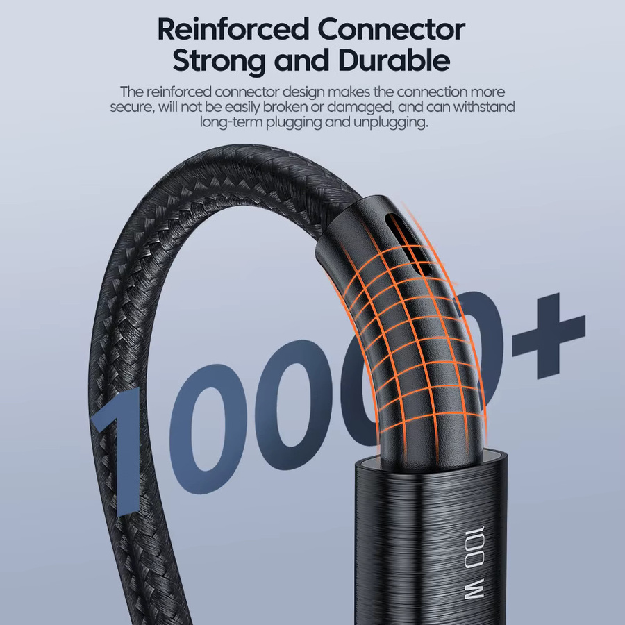 Toock USB-C auf USB-C Schnellladekabel mit PD-Unterstützung für MacBook Samsung und Xiaomi, 100 W, Schwarz - Bild 5