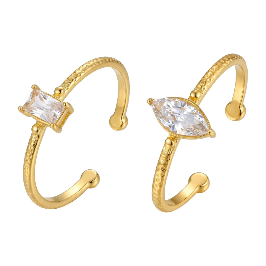 prjewel Ring Edelstahl, Zirkonia, Gold, Damen - Bild 2