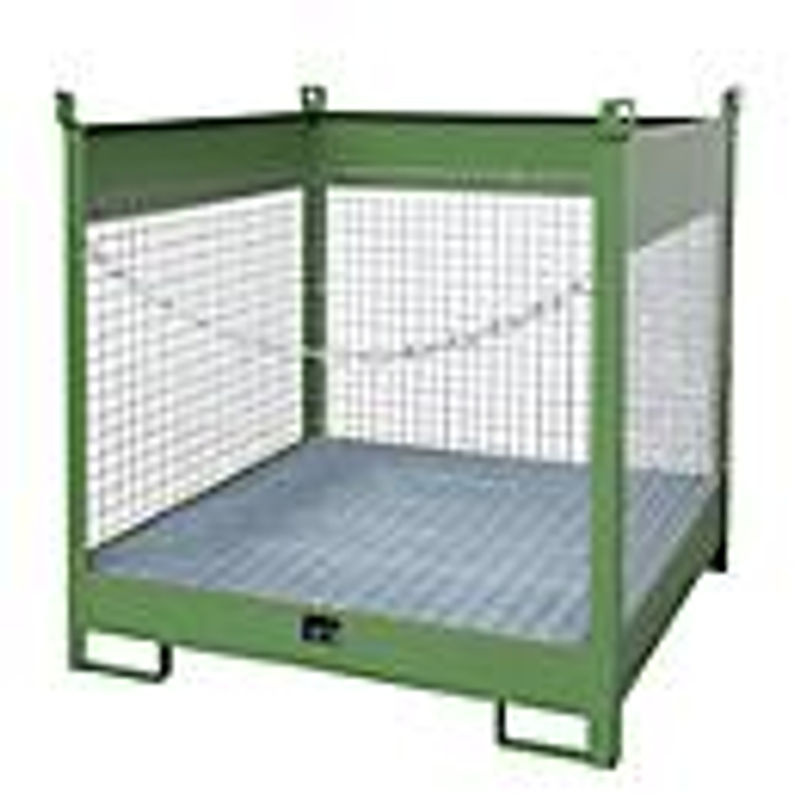 Bauer Südlohn Fass-Stapelpalette FSP-4 D aus Stahl, Resedagrün - Bild 2