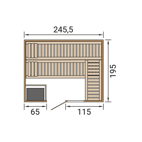 WEKA Massivholzsauna Bergen 3 für 6 Personen in Braun inklusive 9 kW Ofen mit externer Steuerung und Sparset mit Glasfenster und Glastür - Bild 2