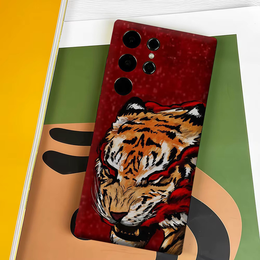 Aurbe Handyhülle für Samsung Galaxy S26 S25 S24 S23 Ultra Plus mit HD Hard Red Tiger Fury Doppelschicht-Schutz in Rot - Bild 4