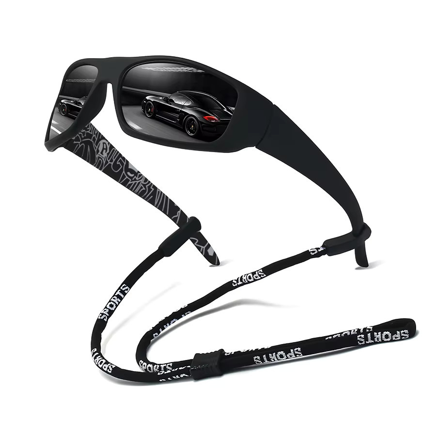 Sport-Sonnenbrille, Vollrand, Kunststoff, Schwarz, Unisex - Bild 2