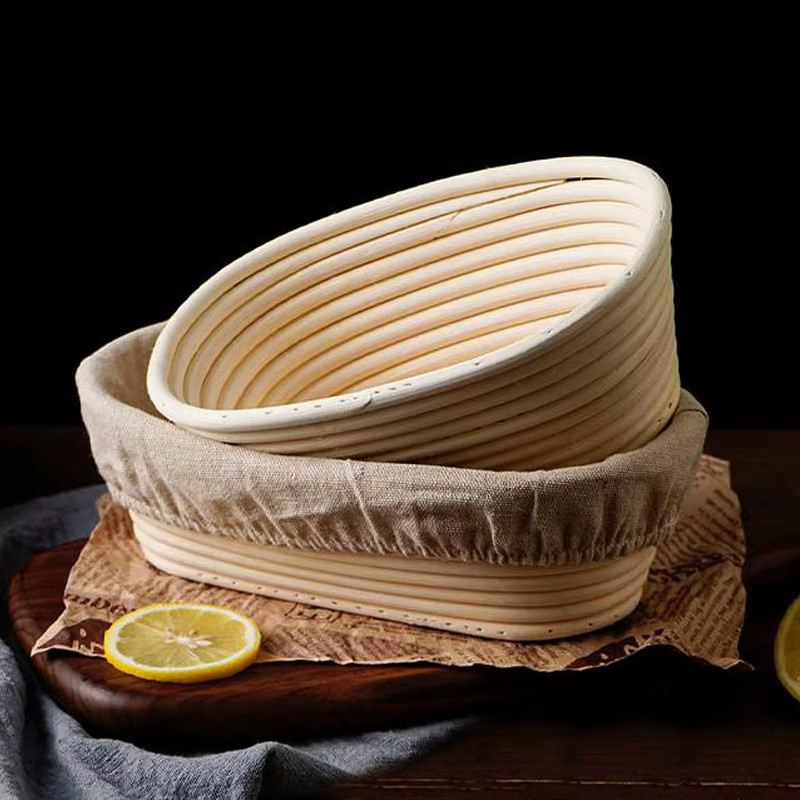 Brotbackkorb aus natürlichem Rattan mit Liner in Beige für professionelle und private Bäcker - Bild 2