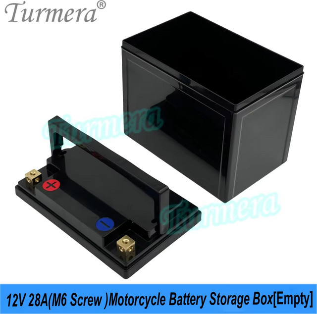 Turmera Motorrad-Batterie-Aufbewahrungsbox in Schwarz für 18650 32700 33140 Batterien als 12 V Ersatz für Blei-Säure-Batterien - Bild 1