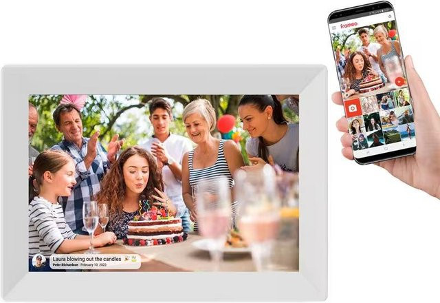 WiFi Frameo Digitaler Bilderrahmen 10,1 Zoll mit 1280x800 IPS HD Touchscreen und 32GB/64GB Speicher - Bild 1