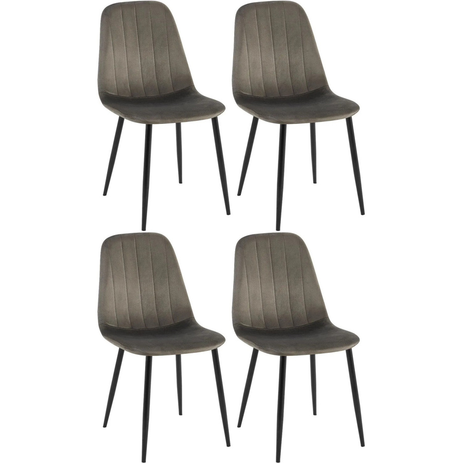 4er Set Esszimmerstühle DELUKE FOLIS aus Samt in Anthrazit, B/T/H: 45 x 54 x 88 cm - Bild 2