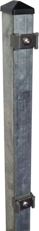 FA-Bausysteme Zaunpfosten für Doppelstabmatten aus feuerverzinktem Stahl, Farbe: Silber, B/T/H: 6 x 6 x 260 cm