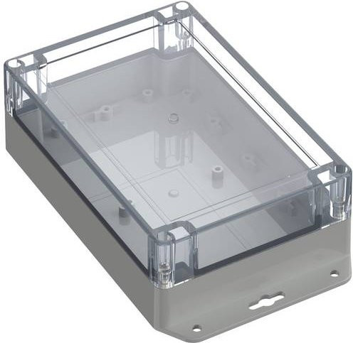 TRU COMPONENTS Flansch-Gehäuse TC-10860892 aus Polycarbonat in Lichtgrau, B/T/H: 179,9 x 119,9 x 60,2 mm - Bild 1