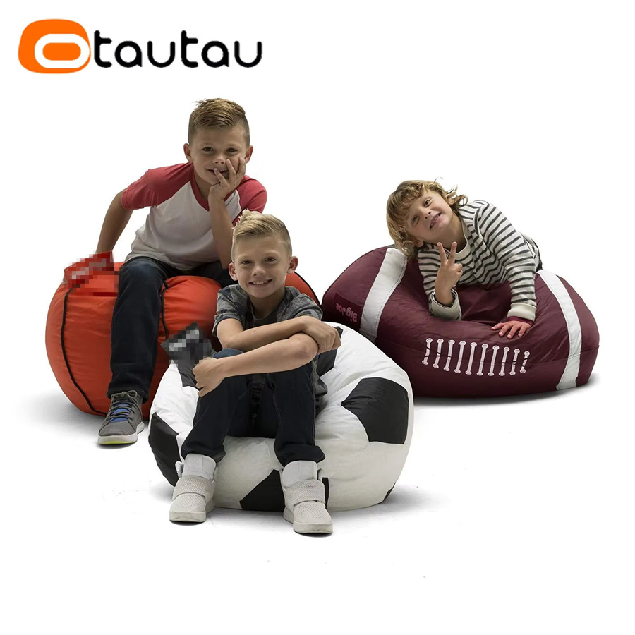 OTAUTAU Kleiner Fußball-Sitzsackbezug für Kinder in Multicolour und Weiß - Bild 5