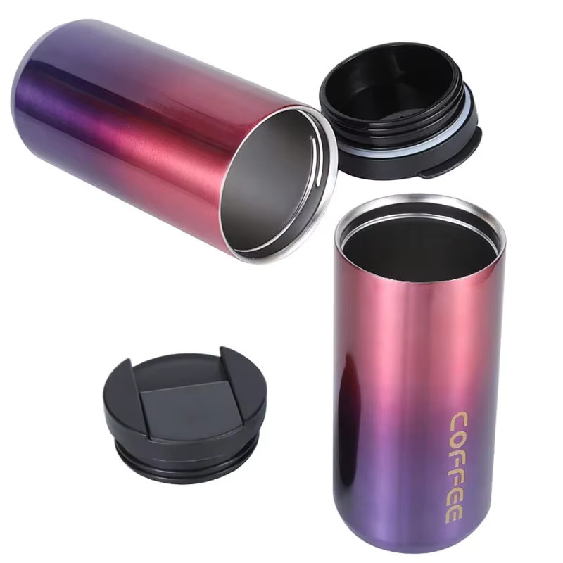 Doppelwandiger Edelstahl 304 Thermobecher auslaufsicherer Reisebecher in Schwarz, 350 ml oder 500 ml - Bild 2