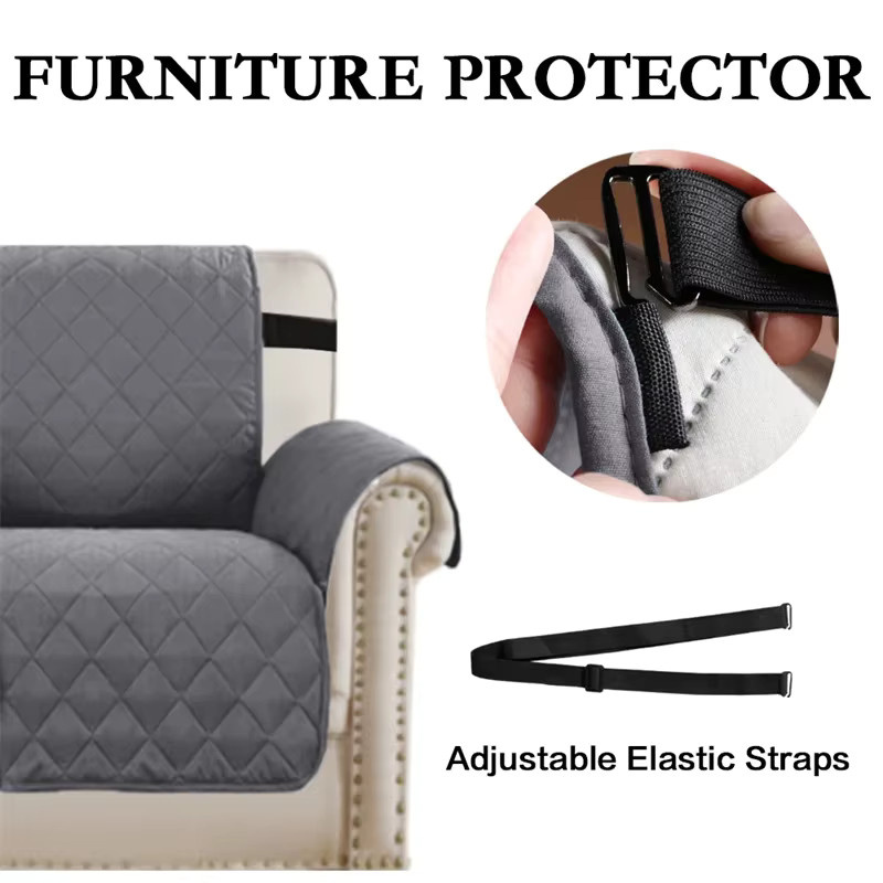 Wasserabweisender Sofabezug von WANERQU für 1- bis 4-Sitzer Sofas mit Gummiband, Polyester, Blau oder Grau - Bild 3