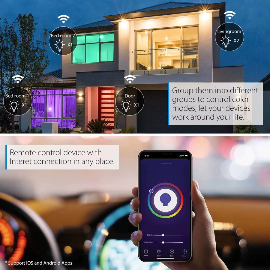 Coolo Smart LED-Glühbirne E27 mit Zigbee 3.0 und Tuya Wifi, RGB+WW+CW Multicolour, 18W, kompatibel mit Amazon Alexa und Google Assistant - Bild 4