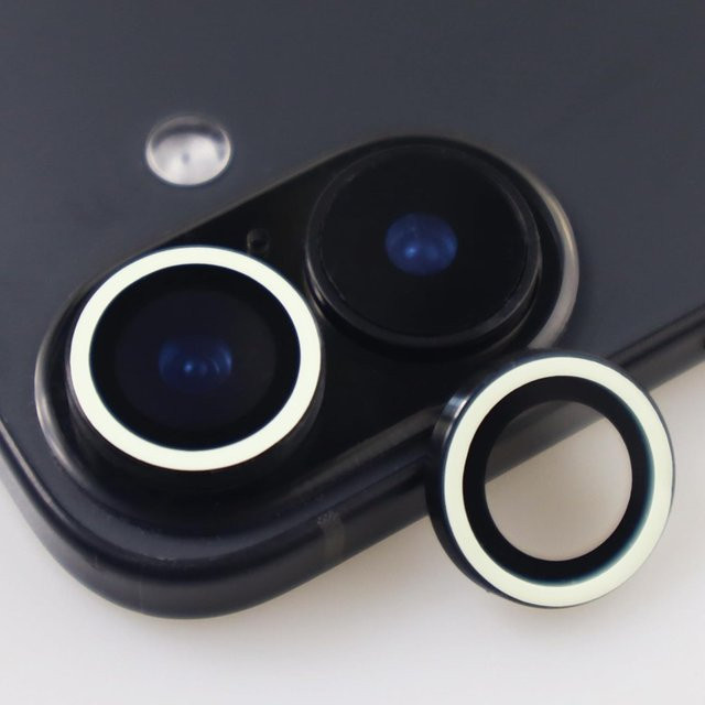 Kameraschutzkappe aus gehärtetem Glas mit Leuchteffekt für Apple iPhone 17 16 15 14 Pro Max Plus in Blau - Bild 1