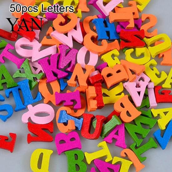 Pax 100 Stück bunte Buchstaben und Zahlen aus Holz mit flacher Rückseite für Bastelarbeiten und Dekorationen, Mehrfarbig - Bild 1