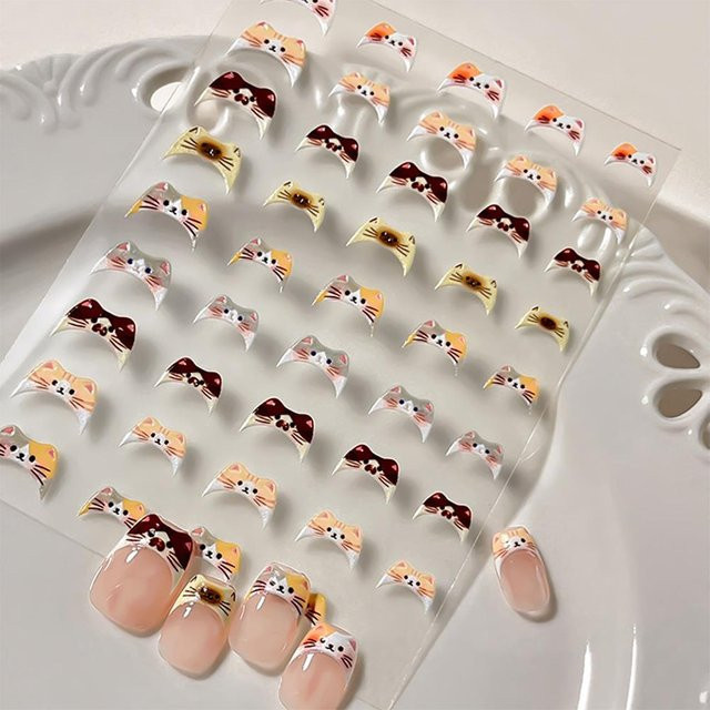 HotPress Nagelaufkleber, Katzenohren, Mehrfarbig, Unisex - Bild 1