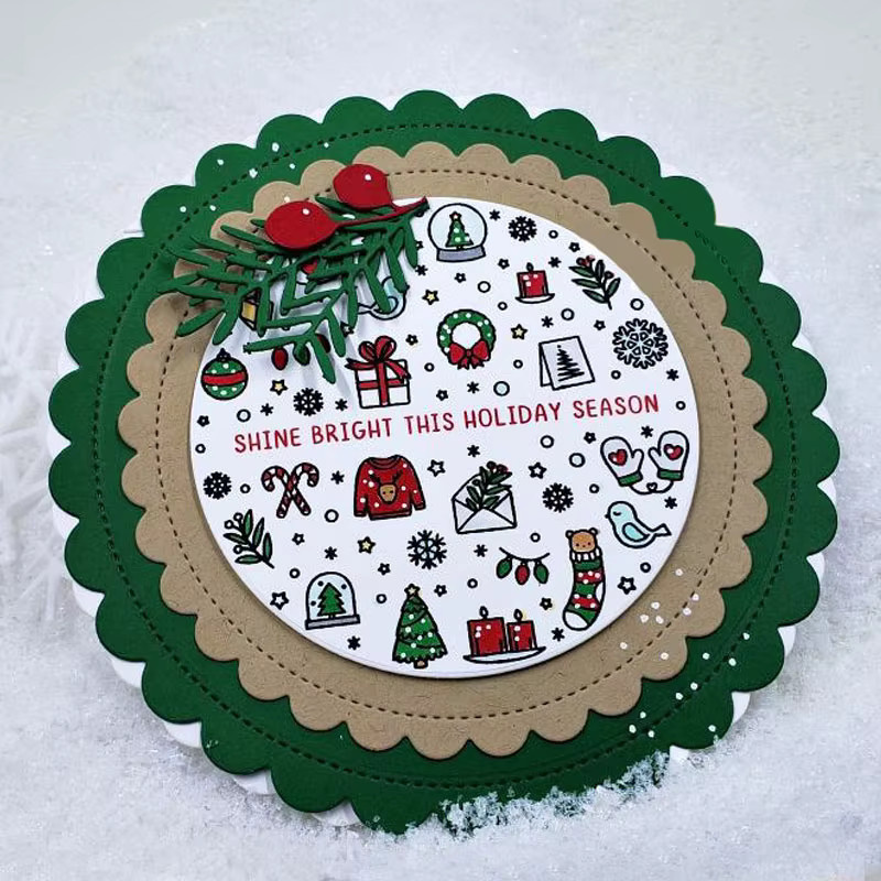 Transparente Weihnachts-Stempel mit Alphabet, Zahlen und Ornamenten für DIY Scrapbooking und Kartenbasteln, 4 x 6 Zoll - Bild 2