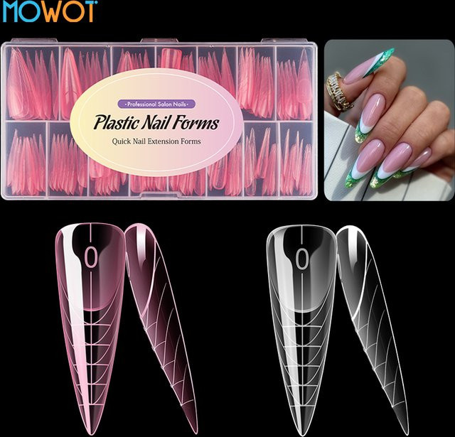 MOWOT Stiletto Dual Form Nagelform, 150 Stück, Clear - Bild 1