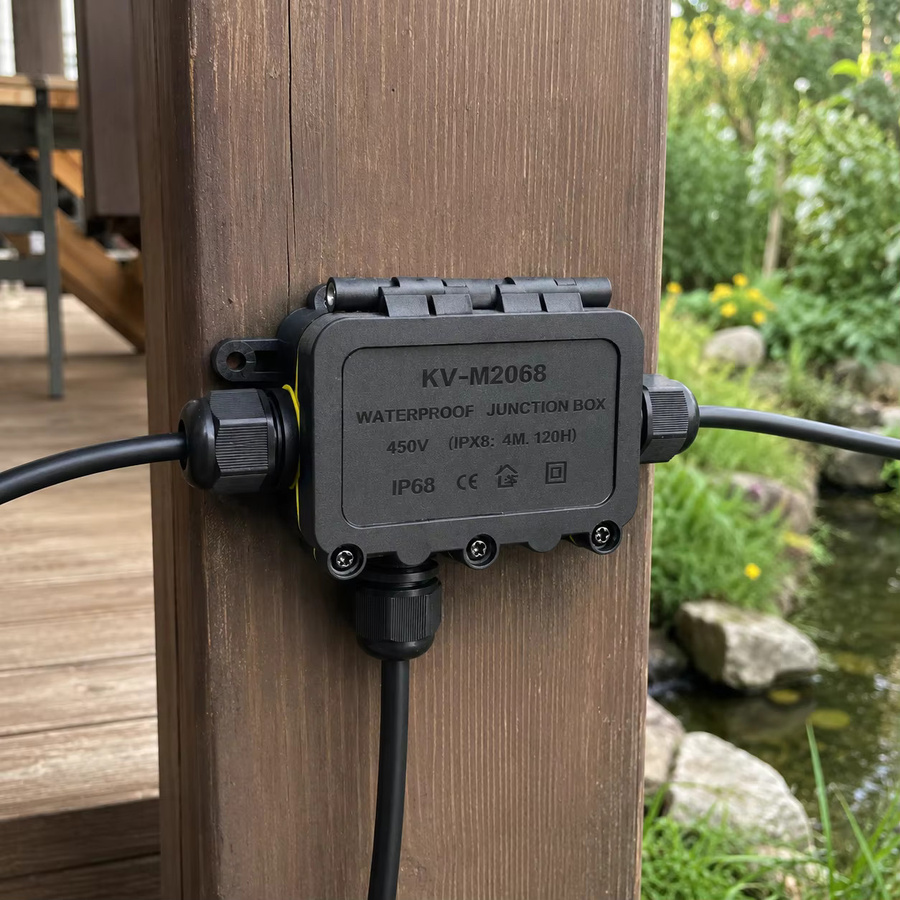 Wasserdichte Anschlussdose IP68 in Schwarz mit 2-8 Wegen und 6-poliger Ausführung für elektrische Kabelverbinder, 32A, 450V, 0,08-4,0mm² Kabelspleiß für Außenbeleuchtung - Bild 5