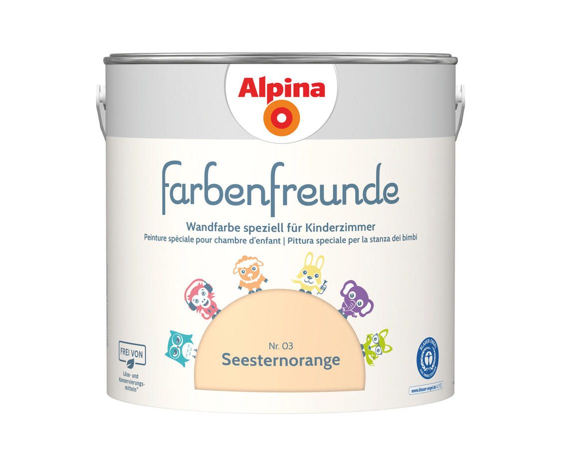Alpina Farbenfreunde Wandfarbe Nr. 03 seesternorange matt, 2,5 l - Bild 1