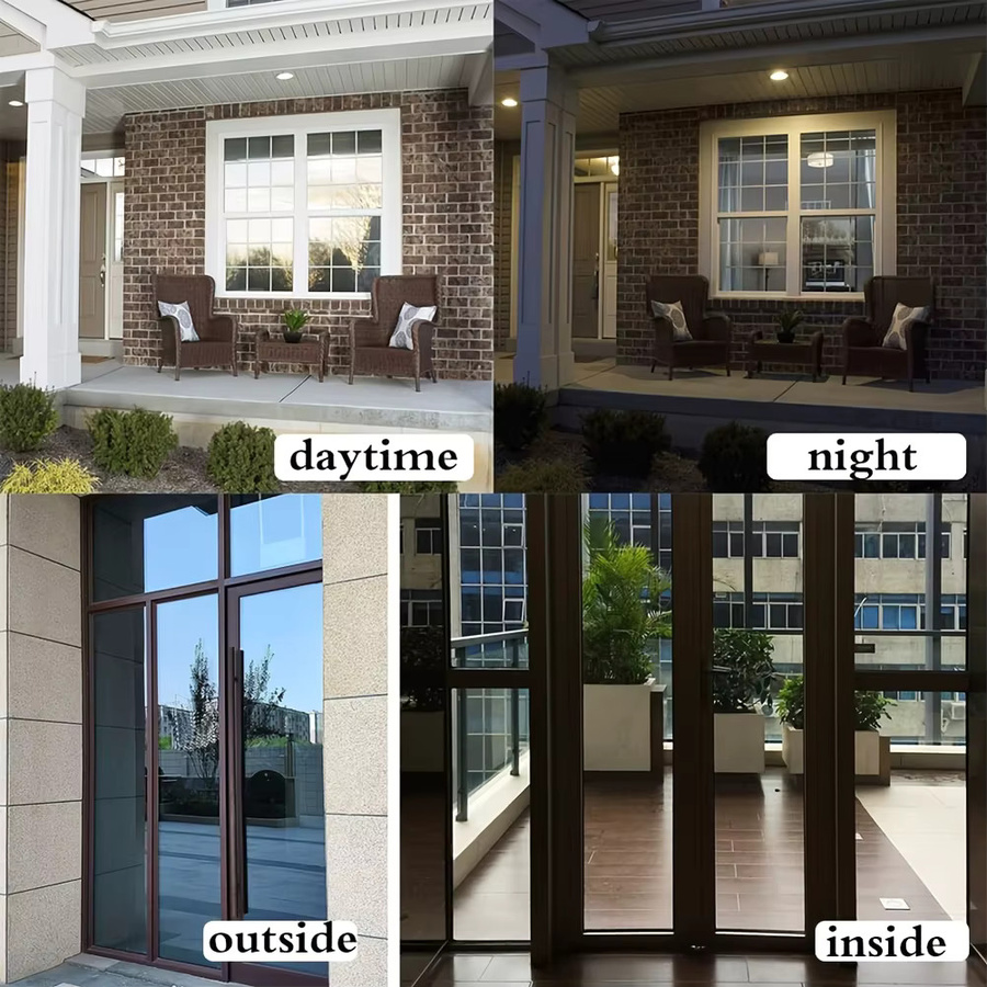 BUNPIG Sichtschutzfolie für Fenster, transparent/silber, statisch haftend mit UV-Schutz und Wärmekontrolle für Haus, Büro und Balkon - Bild 6