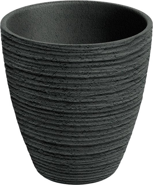 Prosperplast Blumentopf Defora in Charcoal mit horizontalen Linien, Durchmesser: 48 cm, Höhe: 47 cm - Bild 1