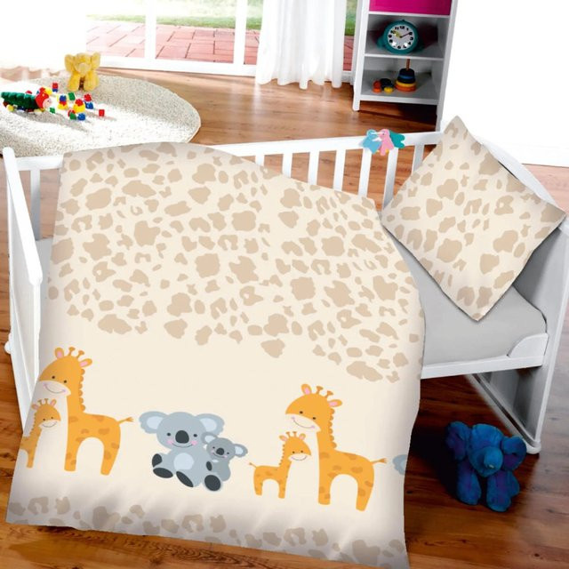 Bestlivings Kinder Bettwäsche Koala & Giraffe aus Baumwolle, B/H: 100 x 135 cm & 40 x 60 cm - Bild 1