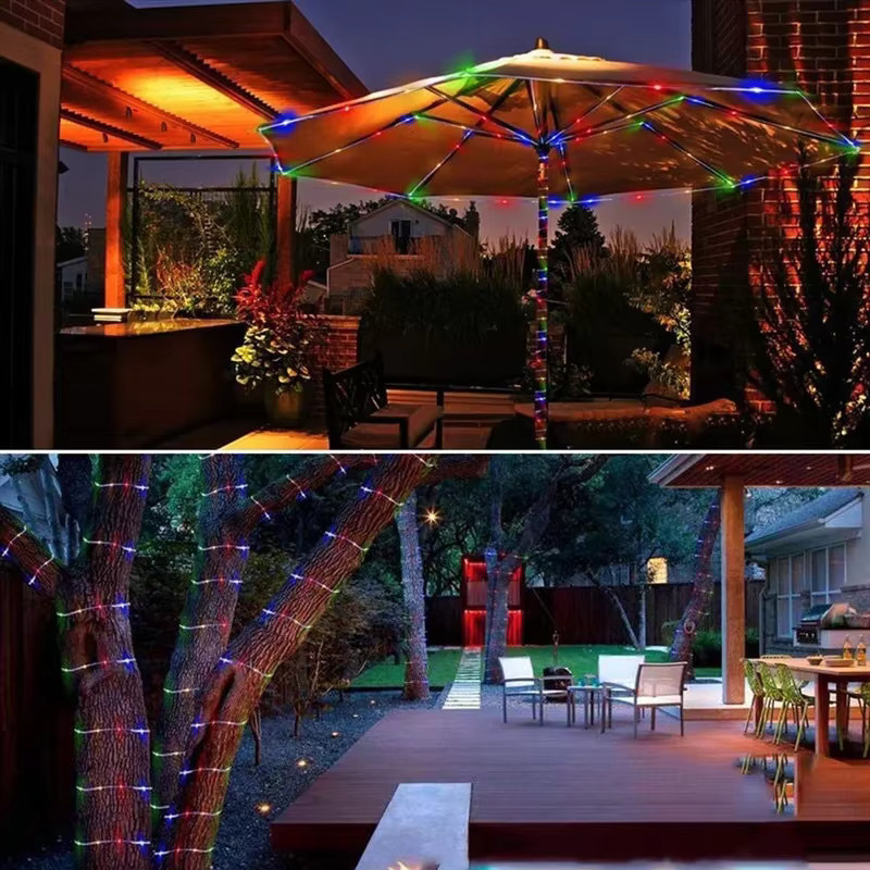 Solarbetriebene LED Lichterkette mit 300 RGB LEDs, 32 m wasserdichte Gartengirlande für die Weihnachtsdekoration im Außenbereich - Bild 1