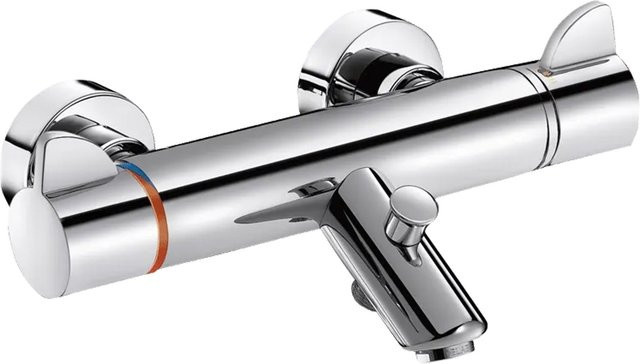 Delabie Wannen-Thermostat SECURITHERM Securitouch mit Safety-Stop aus Messing in Chrom/Silber - Bild 1