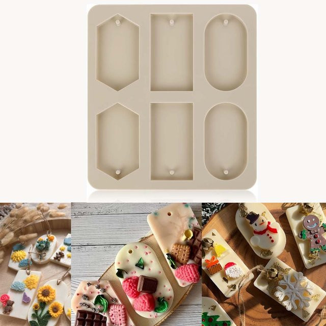 4 Silikonformen für Wachsharz-Schlüsselanhänger und Kerzen in rechteckiger Form zum Gießen von Schmuck und DIY-Bastelarbeiten - Bild 1
