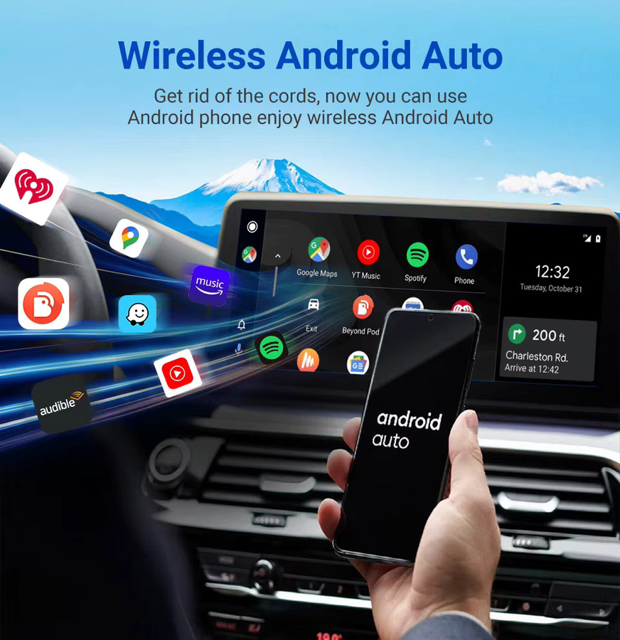 Ottocast Express Mini Kabelloser CarPlay und Android Auto Adapter 2-in-1 Dual-Band 5G Plug & Play Dongle für OEM kabelgebundene Fahrzeuge - Bild 4