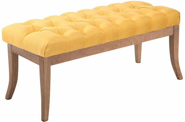 TPFLiving Sitzbank Romeo Chesterfield aus Stoff in Gelb, Breite: 100 cm - Bild 1