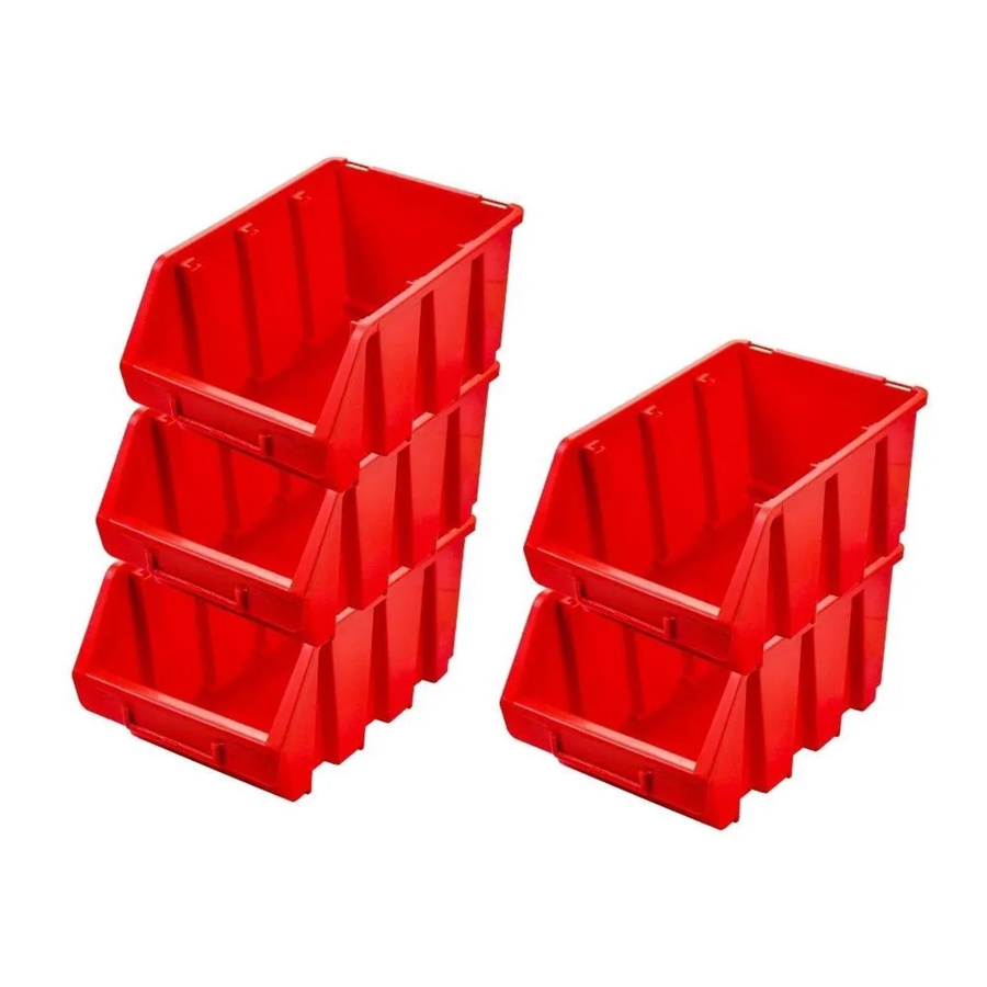 PROREGAL SuperSparSet 5x Sichtlagerboxen aus Polypropylen in Rot, H x B x T: 12,6 x 17 x 24 cm - Bild 2