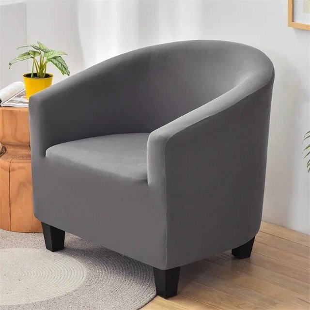 BC-Warm Home Sessel-Bezug Relax-Stretch in Grau, elastischer Schonbezug für Einsitzer und Club-Sofas, waschbar und rutschfest - Bild 1