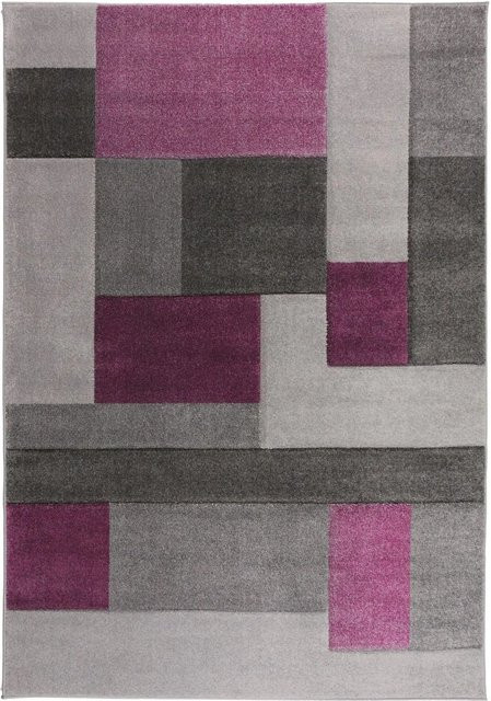 Flair Rugs Kurzflorteppich Cosmos in Lila-Grau, B/T: 120 x 170 cm - Bild 1