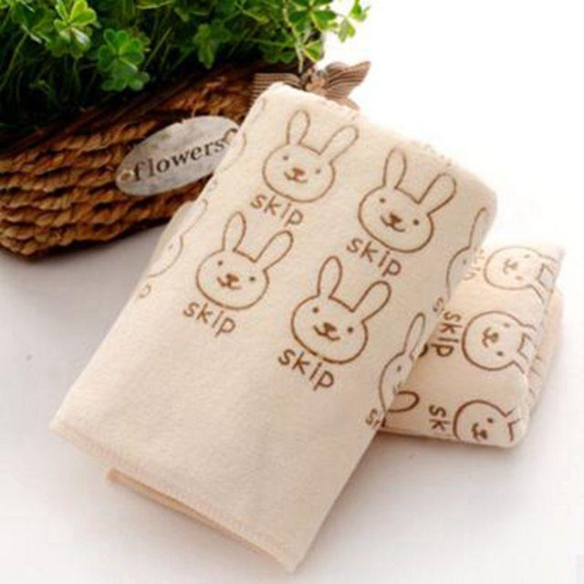 Saugfähiges Mikrofaserhandtuch KTB mit Kaninchen-Design in Gelb, ideal als Waschlappen oder Gesichtstuch für Babys - Bild 1