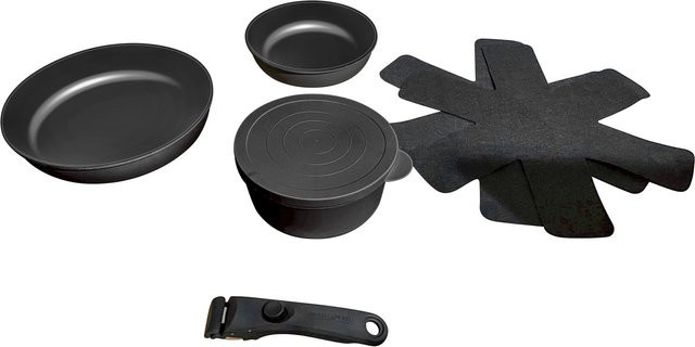 Mömax Kochtopfset Space, 7-teilig, Schwarz, Aluminium mit Keramikbeschichtung - Bild 1