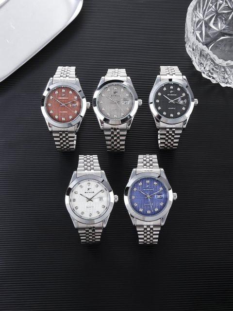 Ricecgo Armbanduhr, Quarz, Edelstahl, Grau, Kristall, Herren - Bild 1