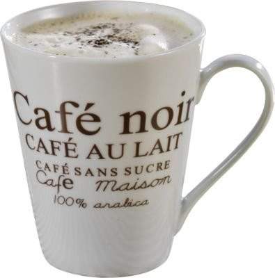 Esmeyer Kaffeebecher-Set FAKT aus Porzellan, 6 Tassen, weiß mit braunem Dekordruck, 0,25 l pro Tasse - Bild 2