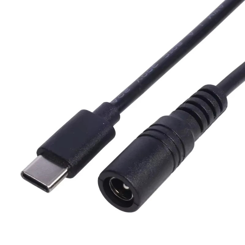 USB-Typ-C auf DC 5,5 x 2,1 mm Adapterkabel in Schwarz - Bild 2