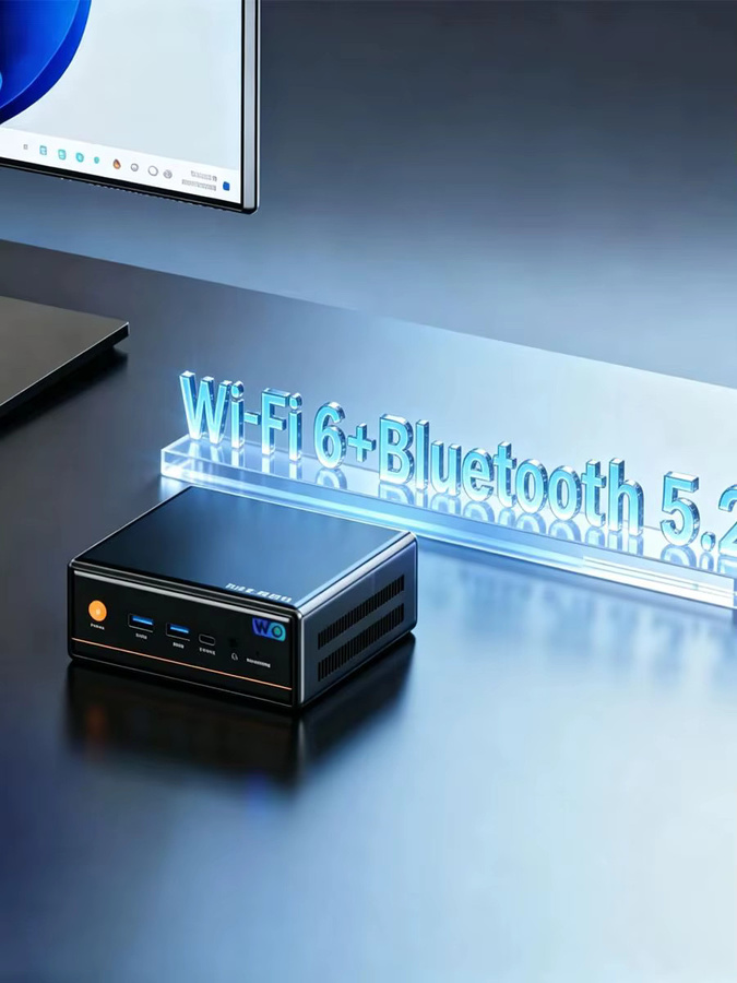 PELADN Mini-PC Intel i5-12450H Barebone in Schwarz mit WiFi 6 und Bluetooth 5.2 für Gaming und Büro - Bild 1